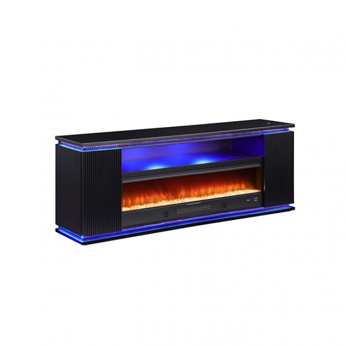 Medea Black TV Stand w/ Heater by Furniture of America at Eve Furniture