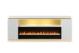 Medea White TV Stand w/ Heater by Furniture of America at Eve Furniture