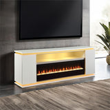Medea White TV Stand w/ Heater by Furniture of America at Eve Furniture