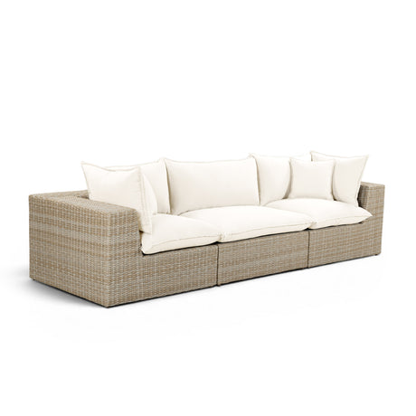 Cali 120" Performance Fabric & Wicker Outdoor Sofa by TOV Furniture at Eve Furniture