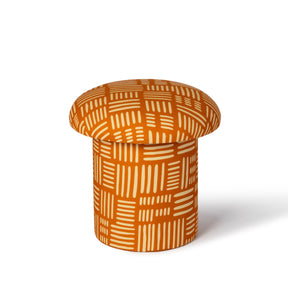 Lucy Rust Orange Tribal Print Mushroom Accent Stool by TOV Furniture at Eve Furniture