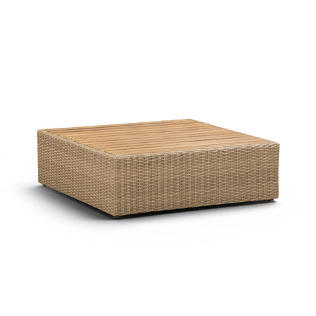 Cali Performance Fabric & Wicker Outdoor Ottoman by TOV Furniture at Eve Furniture