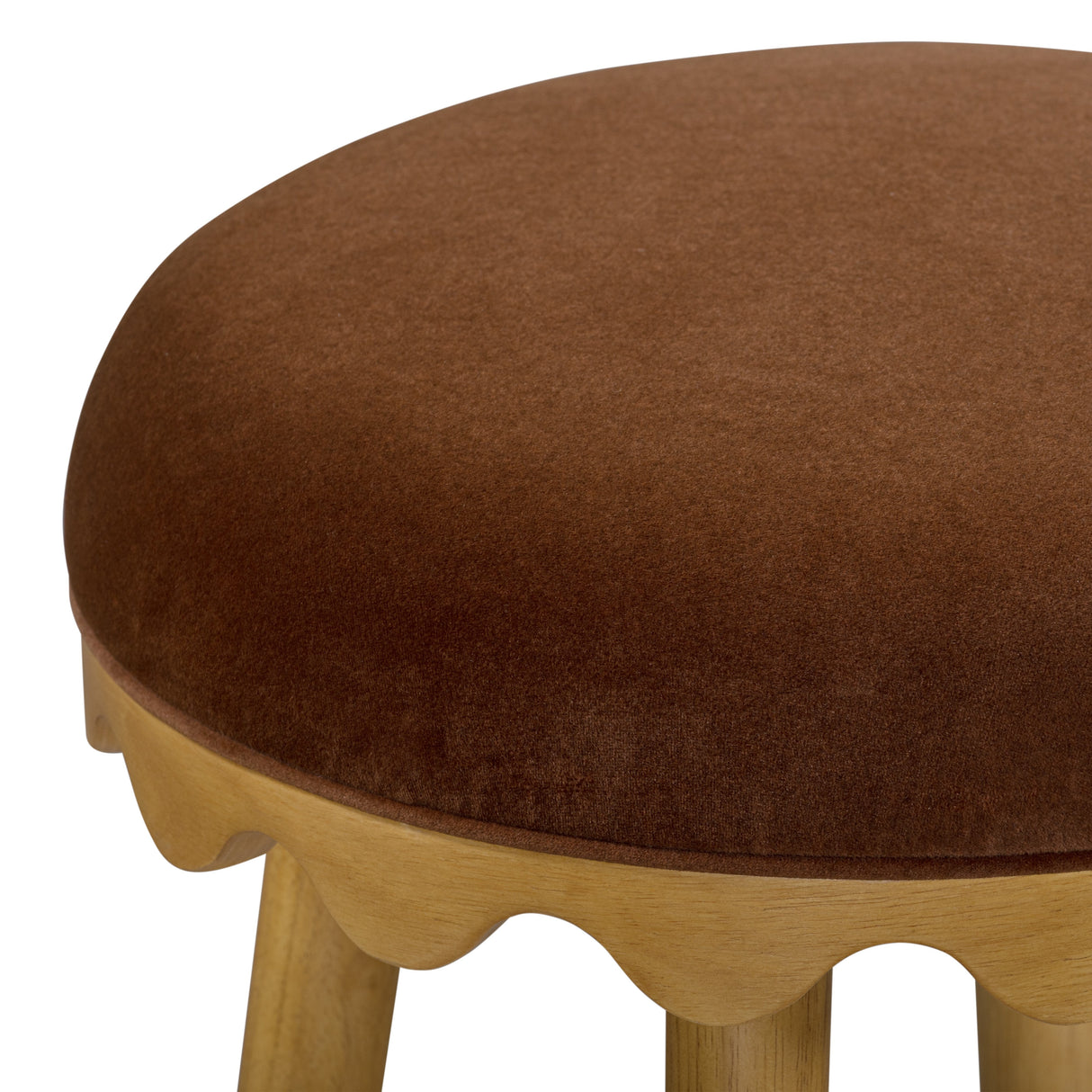 Oodle Bronze Performance Vegan Mohair Natural Bar Stool by TOV Furniture at Eve Furniture