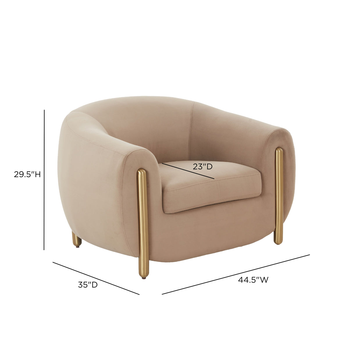 Lina Cafe Au Lait Performance Velvet Accent Chair by TOV Furniture at Eve Furniture