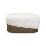 Domina Sugar Off-White Boucle Ottoman by TOV Furniture at Eve Furniture