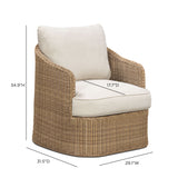 Axel Cream Boucle Outdoor Accent Chair