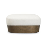 Domina Sugar Off-White Boucle Ottoman by TOV Furniture at Eve Furniture