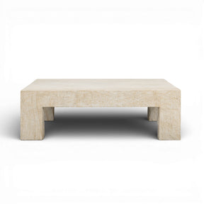 Roxanne 46" Faux Travertine Indoor/Outdoor Concrete Coffee Table by TOV Furniture at Eve Furniture