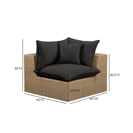 Cali Performance Fabric & Wicker Outdoor Corner Chair by TOV Furniture at Eve Furniture