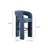 Malone Denim Blue Performance Fabric Bar Stool by TOV Furniture at Eve Furniture