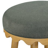 Oodle Green Performance Vegan Mohair Natural Bar Stool by TOV Furniture at Eve Furniture
