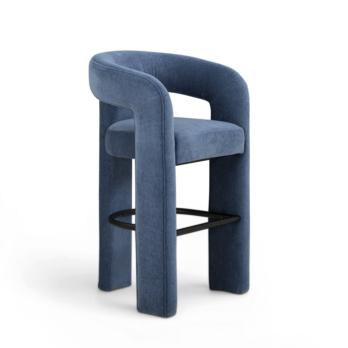 Malone Denim Blue Performance Fabric Bar Stool by TOV Furniture at Eve Furniture