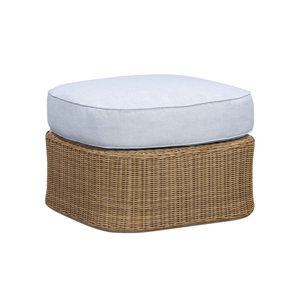 Axel Blue Boucle Outdoor Ottoman