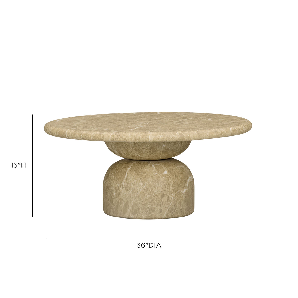 Cynthia 36" Light Emperador Faux Marble Indoor/Outdoor Coffee Table by TOV Furniture at Eve Furniture