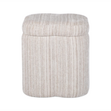 Lilou Cream Striped Jacquard Storage Accent Stool by TOV Furniture at Eve Furniture