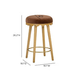 Oodle Bronze Performance Vegan Mohair Natural Counter Stool by TOV Furniture at Eve Furniture