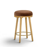 Oodle Bronze Performance Vegan Mohair Natural Counter Stool by TOV Furniture at Eve Furniture