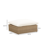 Cali Performance Fabric & Wicker Outdoor Ottoman by TOV Furniture at Eve Furniture