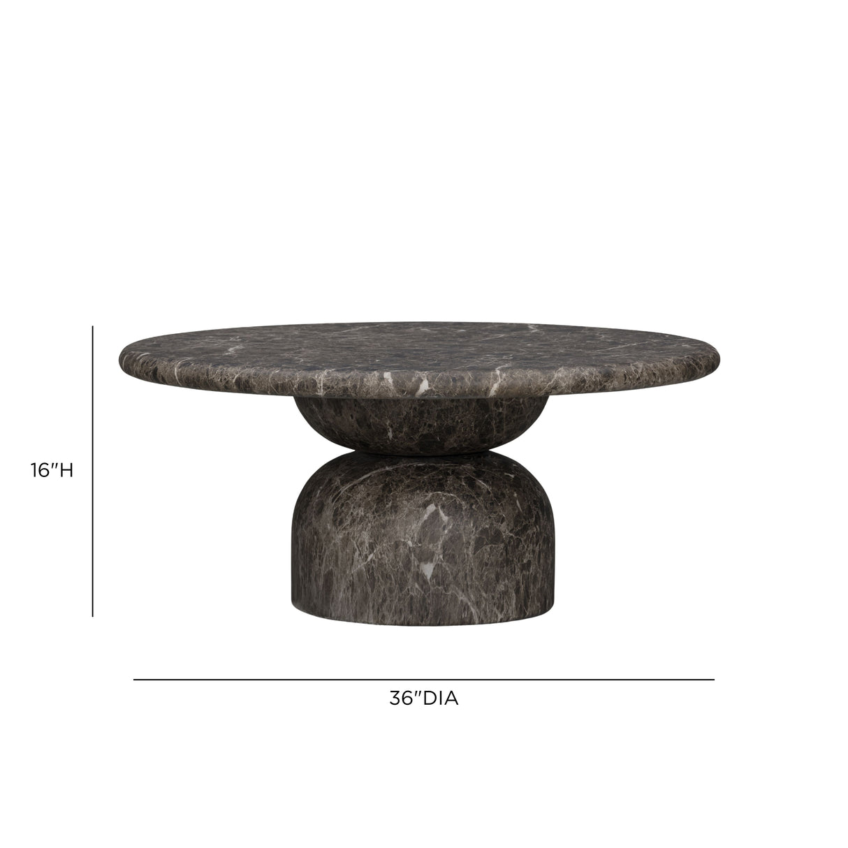 Cynthia 36" Dark Emperador Faux Marble Indoor/Outdoor Coffee Table by TOV Furniture at Eve Furniture