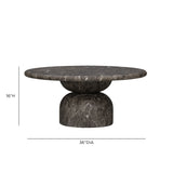 Cynthia 36" Dark Emperador Faux Marble Indoor/Outdoor Coffee Table by TOV Furniture at Eve Furniture
