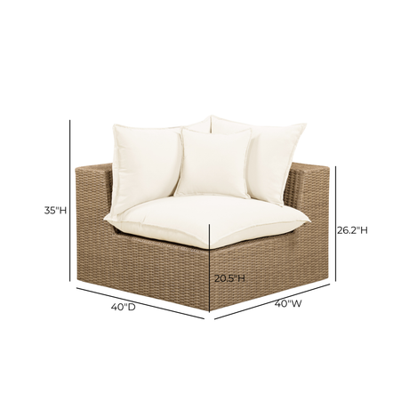 Cali Performance Fabric & Wicker Outdoor Corner Chair by TOV Furniture at Eve Furniture