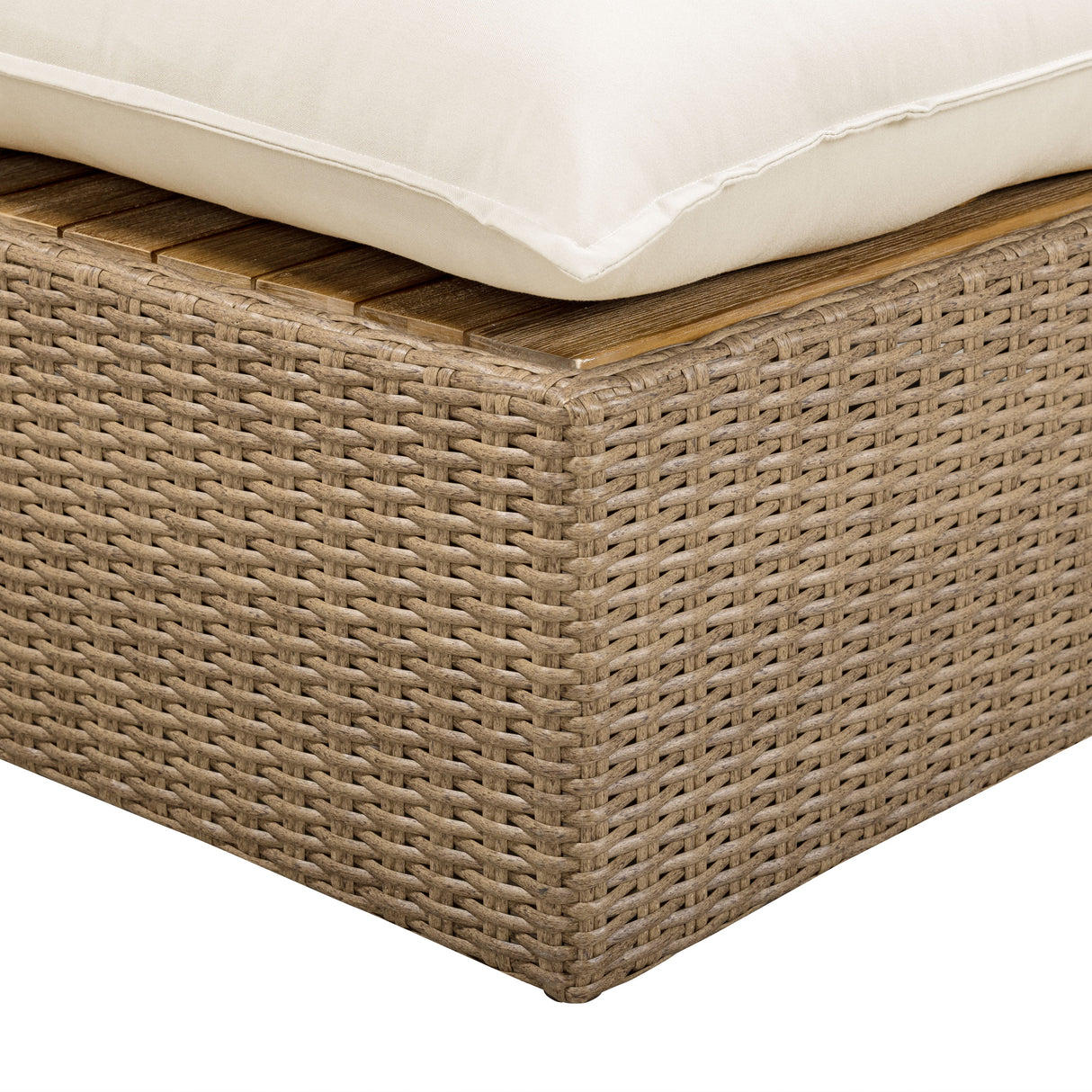 Cali Performance Fabric & Wicker Outdoor Ottoman by TOV Furniture at Eve Furniture