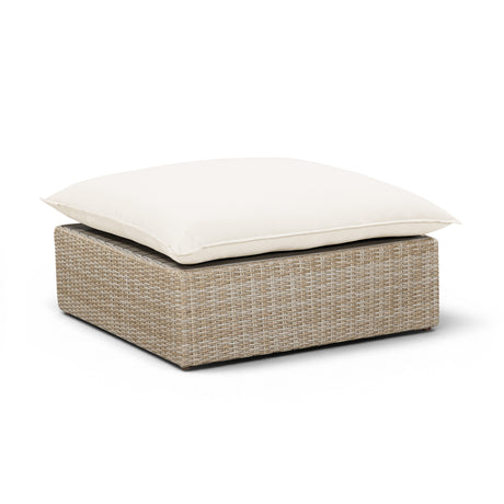 Cali Performance Fabric & Wicker Outdoor Ottoman by TOV Furniture at Eve Furniture