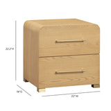 Marissa 22" Ash 2-Drawer Nightstand by TOV Furniture at Eve Furniture