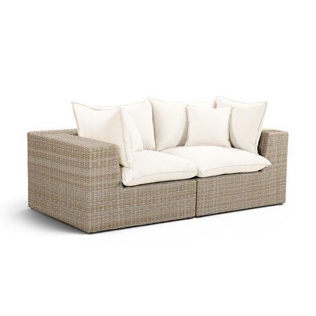 Cali 80" Performance Fabric & Wicker Outdoor Loveseat by TOV Furniture at Eve Furniture