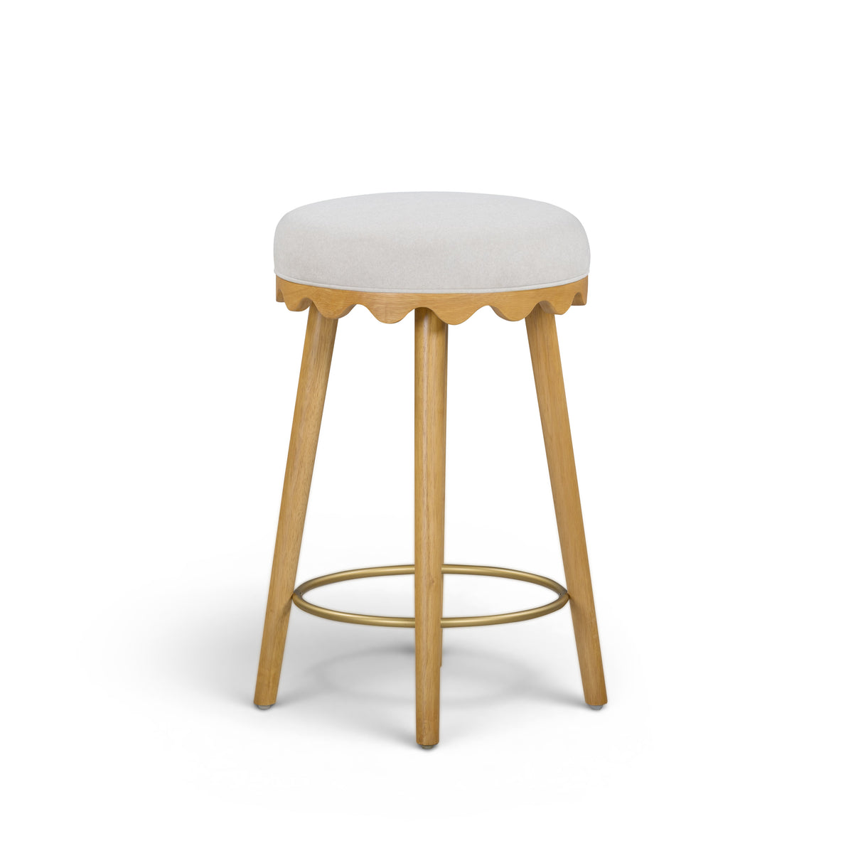 Oodle Cream Performance Vegan Mohair Natural Counter Stool by TOV Furniture at Eve Furniture