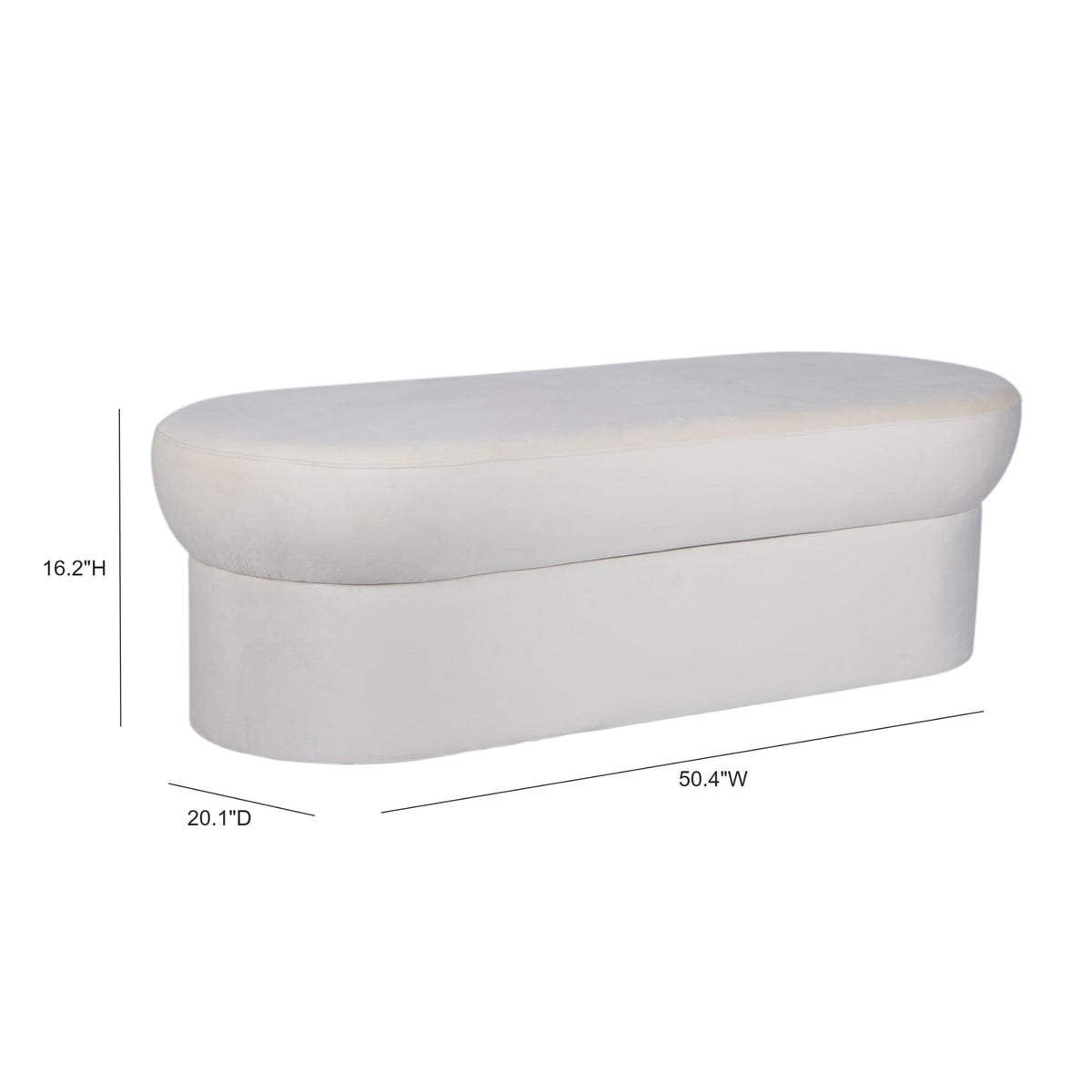 Andrea Performance Velvet Storage Bench (31"-50")