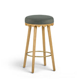Oodle Green Performance Vegan Mohair Natural Bar Stool by TOV Furniture at Eve Furniture