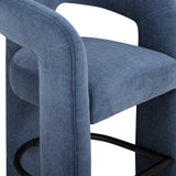 Malone Denim Blue Performance Fabric Bar Stool by TOV Furniture at Eve Furniture