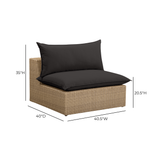 Cali Performance Fabric & Wicker Outdoor Armless Chair by TOV Furniture at Eve Furniture