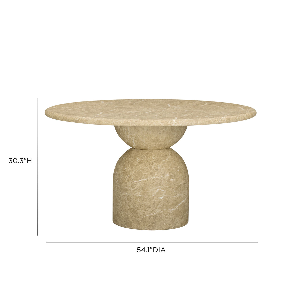 Cynthia 54" Light Emperador Faux Marble Indoor/Outdoor Dining Table by TOV Furniture at Eve Furniture