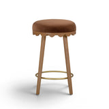 Oodle Bronze Performance Vegan Mohair Light Walnut Counter Stool by TOV Furniture at Eve Furniture