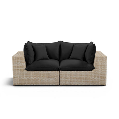 Cali 80" Performance Fabric & Wicker Outdoor Loveseat by TOV Furniture at Eve Furniture