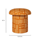 Lucy Rust Orange Tribal Print Mushroom Accent Stool by TOV Furniture at Eve Furniture