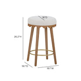 Oodle Cream Performance Vegan Mohair Light Walnut Counter Stool by TOV Furniture at Eve Furniture