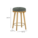 Oodle Green Performance Vegan Mohair Natural Counter Stool by TOV Furniture at Eve Furniture