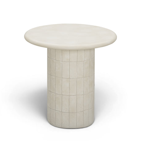 Fafo Beige Indoor/Outdoor Concrete Side Table by TOV Furniture at Eve Furniture