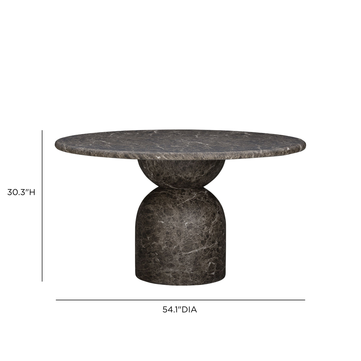 Cynthia 54" Dark Emperador Faux Marble Indoor/Outdoor Dining Table by TOV Furniture at Eve Furniture