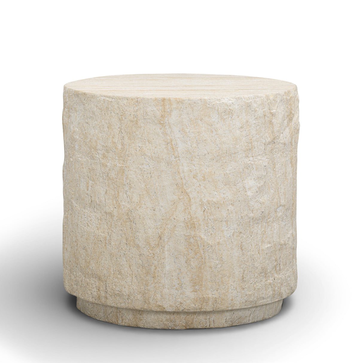 Roxanne Faux Travertine Indoor/Outdoor Concrete Side Table by TOV Furniture at Eve Furniture