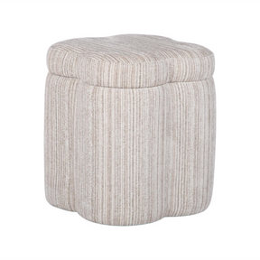 Lilou Cream Striped Jacquard Storage Accent Stool by TOV Furniture at Eve Furniture