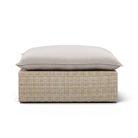 Cali Performance Fabric & Wicker Outdoor Ottoman by TOV Furniture at Eve Furniture