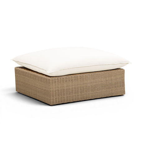 Cali Performance Fabric & Wicker Outdoor Ottoman by TOV Furniture at Eve Furniture