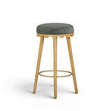 Oodle Green Performance Vegan Mohair Natural Bar Stool by TOV Furniture at Eve Furniture