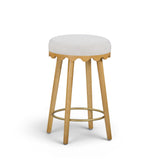 Oodle Cream Performance Vegan Mohair Natural Counter Stool by TOV Furniture at Eve Furniture
