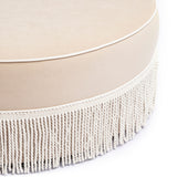 Tassy Tasseled Round Ottoman
