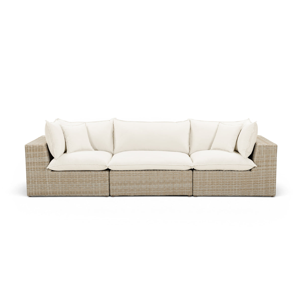 Cali 120" Performance Fabric & Wicker Outdoor Sofa by TOV Furniture at Eve Furniture